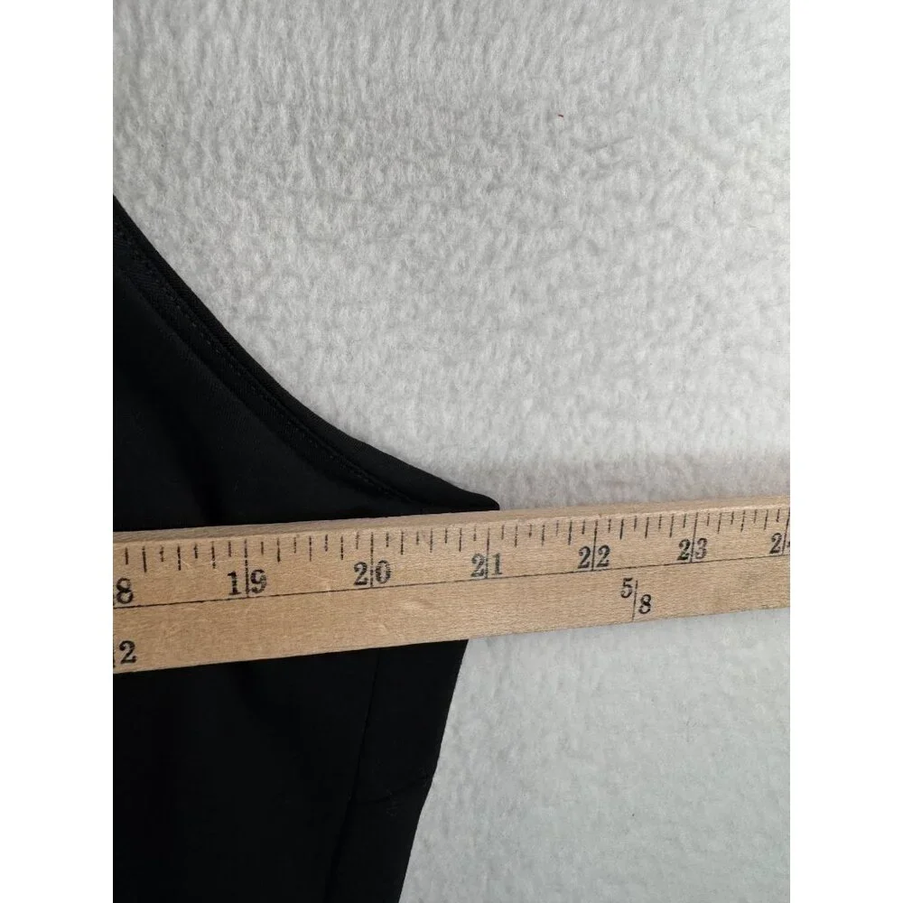 Spanx ponte overlay fitted midi dress minimalist stretch preppy‎ black XL